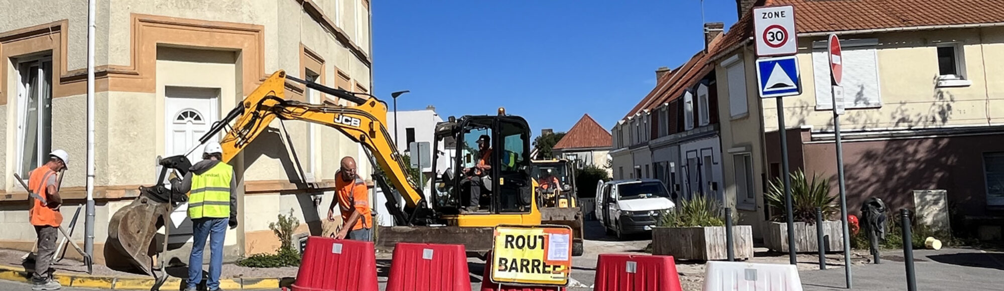 chantier rue du viaduc à Wimille gymn dans le Boulonnais wimereux pasdecalais